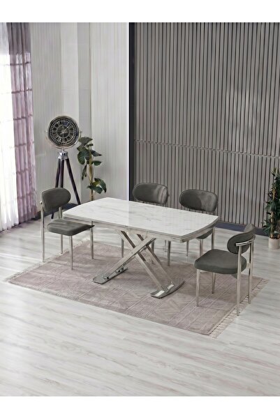JoyMassa VENOXA 70X110 MDF MASA / 4 POLO SANDALYELİ MASA TAKIMI