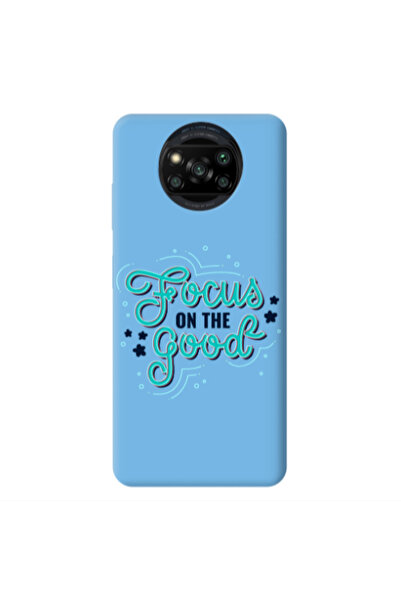 Other Xiaomi Poco X3 /X3 Pro Focus On The Good Blue Colored Silicone TPU Θήκη