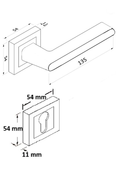 almital mobilya aksesuarları furniture accessories Stilo Anthracite Square Badge Door Handle Luxury Room Door Handle