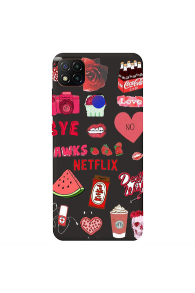 Other Xiaomi Redmi 9c pizza is my valentine Black Colored Silicone TPU Θήκη