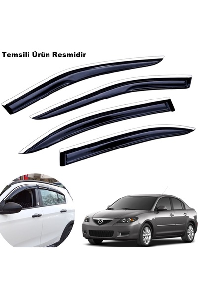 Point Mazda 3 Sedan Mügen Cam Rüzgarlığı ABS Krom Nikelajlı Cam Rüzgarlığı 20...