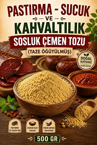 AKTAR DÜNYAM Pastırma - Sucuk ve Kahvaltılık Sosluk Çemen Tozu 250 Gr (Taze Ö...