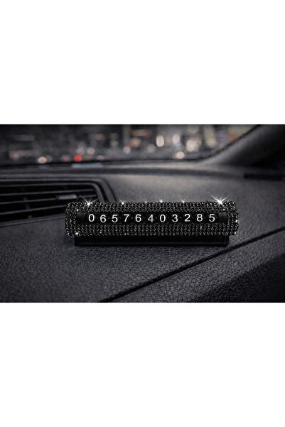 IŞILTI DESİGN Black Crystal Stone Numbered Numberer for In-Car Use, Luxurious...
