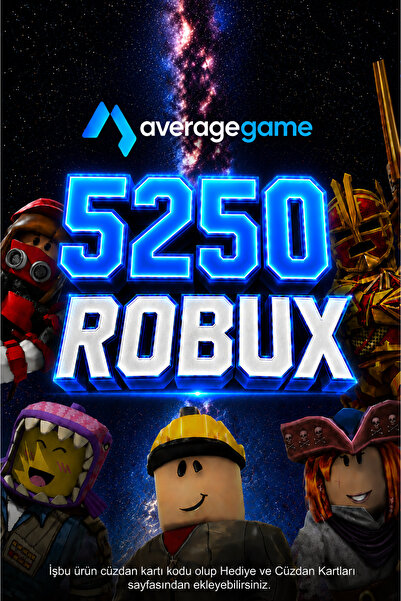 average 52 USD Robux Cüzdan Kodu - 5250 Robux