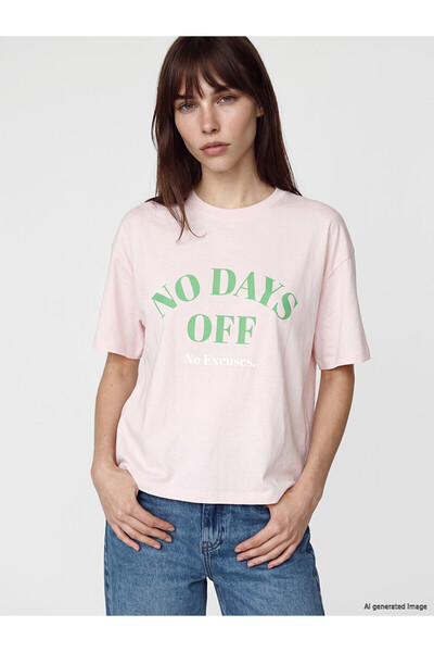 LC Waikiki Trendlucky 100% Cotton Oversize Women's T-Shirt with a Difference