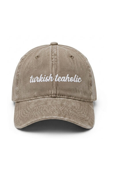 Tresore ''Turkish Teaholic'' Embroidered Washed Cap /''Turkish Tea Addict'' E...