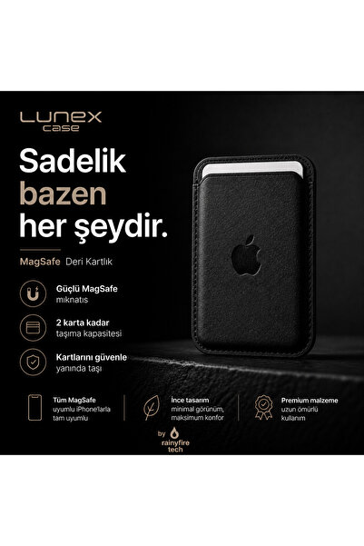 Lunex Case MagSafe Animasyonlu Deri Kartlık Leather Orijinal Tüm Modellerle U...