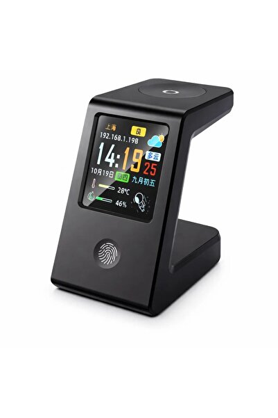 Choice black Smart WiFi Weather Clock, Featuring Wireless Charging for Watche...