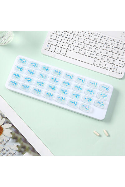Choice3 1pc white 1 Piece Portable 31 Day Pill Organizer, Sealed Medication C...