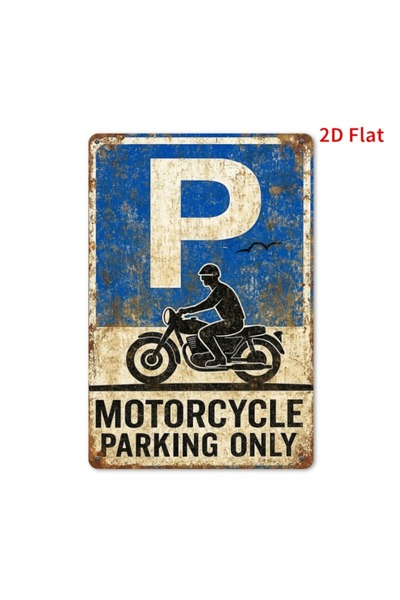 Choice 20x30cm 01 2D Flat Metal Tin Sign 7.87x11.81in Vintage Motorcycle Park...