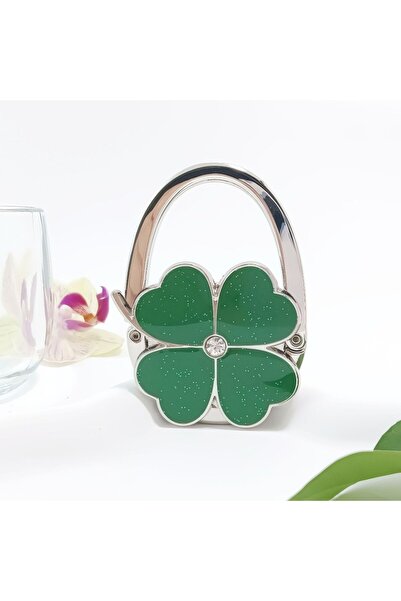 Choice4 Green NEW Foldable Handbag Hook for Women Four-leaf Clover Creative P...