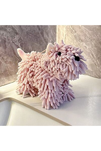 Choice1 Pink New Dog Shaped Hand Towl Soft Puppy-Themed Chenille Hand Towel H...