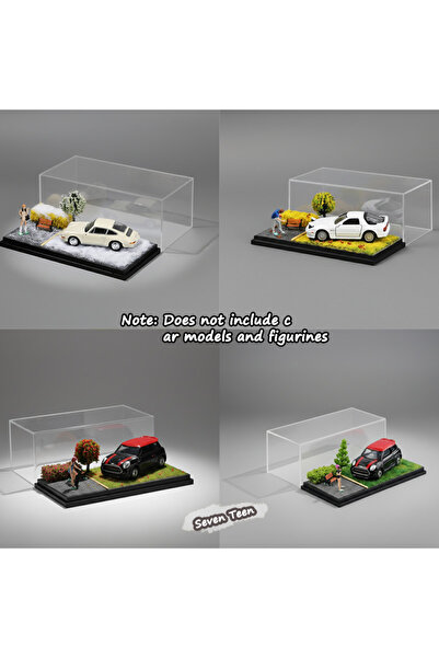 Choice3 a set of 4pc 1:64 Scale Car Model Scene Display Box Trendy Diecast Or...