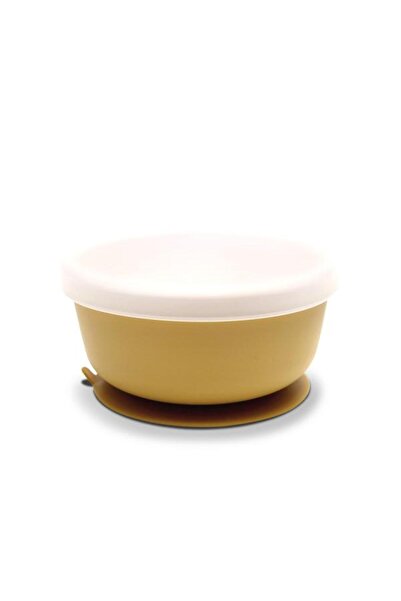 LORELLİ Bol de hranire cu capac, din silicon , cu ventuza, 6 luni+, Yellow