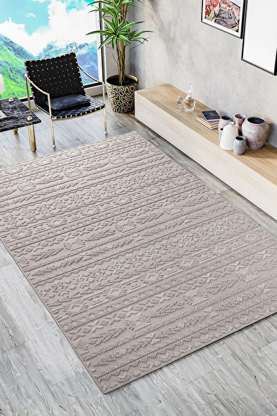 Evoris Bonnie BO1259B Bej Halı Loop Sisal İskandinav Desen Pamuk Taban Tozuyo...