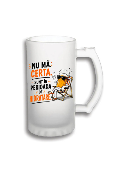 peGiftuiala Halbă Bere Personalizată 500 ml – Nu Mă Certa, Sunt în Perioada d...