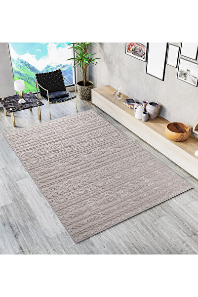 Evoris Bonnie BO1259B Bej Halı Loop Sisal İskandinav Desen Pamuk Taban Tozuyo...