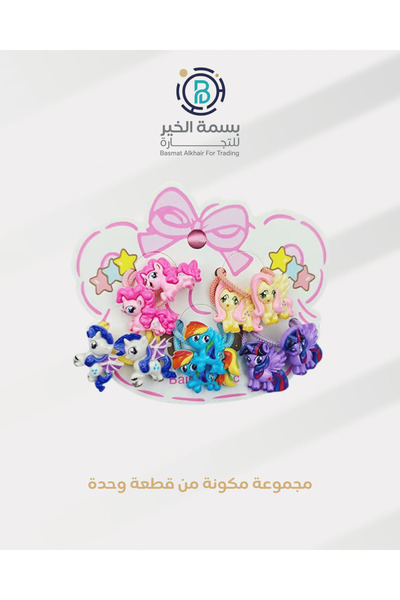 basmh مجموعة مشابك شعر 5 قطع ربطات للفتيات متعددة الأشكال والألوان