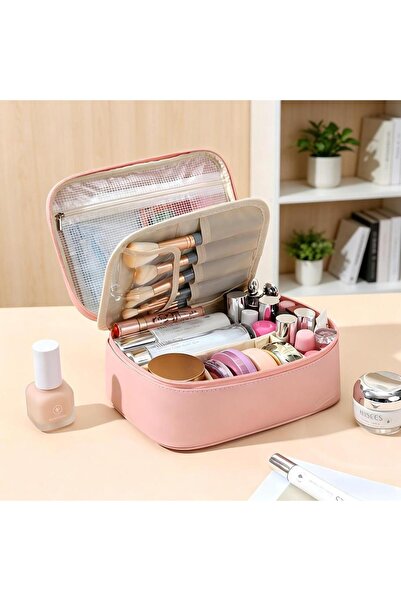 Choice3 pink Luxury Large Capacity Women Cosmetic Bag Portable Travel Makeup ...