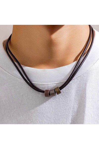 Choice mix color 3 Simple Black Color Wax Cord With Pendant Necklace for Men ...