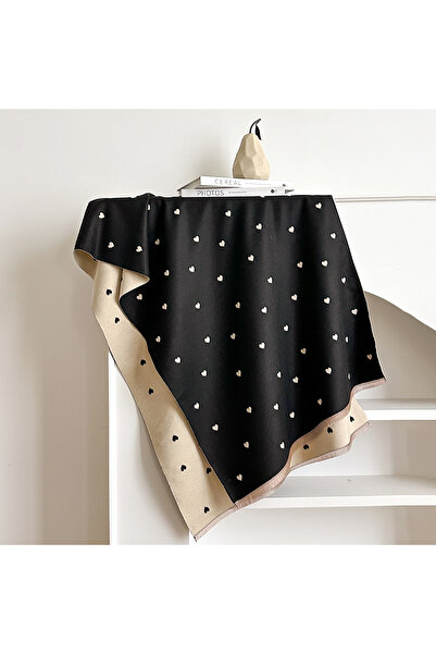 Choice6 black Luxury Brand Winter Imitation Cashmere Heart Scarves for Women ...