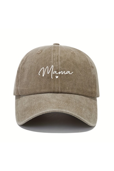 Choice3 Adjustable Khaki Mom loves patterned printed baseball caps, retro and...