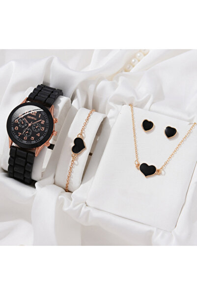 Choice3 A1 5pcs 5/6PCS Luxury Watch Women Ring Necklace Earrings Bracelet Set...