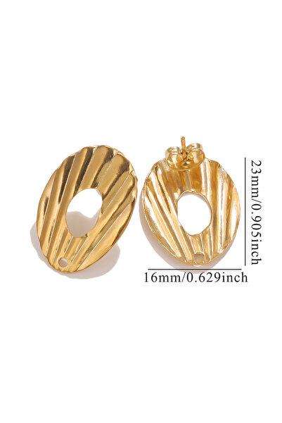 Choice3 JC717-GC 10pcs Stainless Steel Geometric Round Earring Stud Golden Ea...