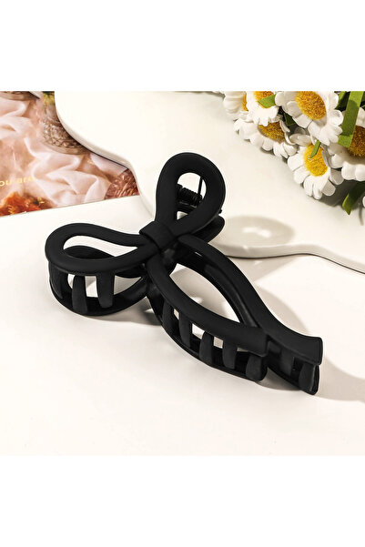 Choice7 matte black Matte Bow Large Hair Claw Crab Ponytail Hair Accessories ...