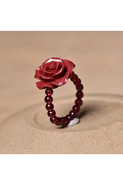 Choice resizable ZF1173-1 Sweet Romantic Cinnabar Red Rose Ring Women's Elega...