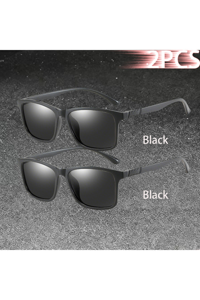 Choice5 2PCS-2Black 1-2PCS Luxury Men Sunglasses Fashion Vintage Square Ultra...