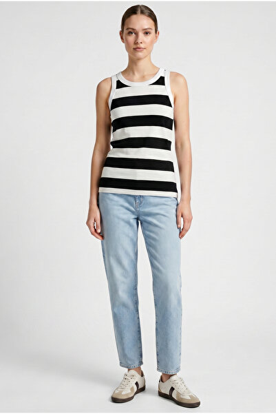 Sementa Striped Marine Strap Tank Top - Black