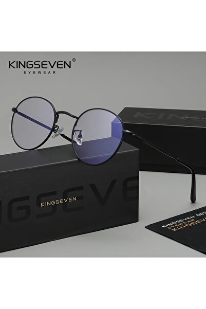 choice2 نظارات KINGSEVEN السوداء لحجب الضوء الأزرق للرجال والنساء بإطار دائري...