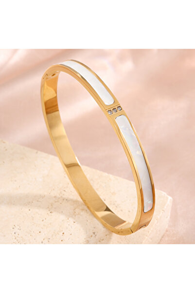 Choice7 Gold Color 021 ZAKOL 5/1pcs Stainless Steel Bracelet With Shiny Zirco...