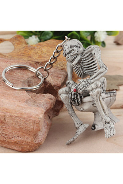 Choice Z545 Creative Skull Keychain Pendant Toilet Ghost PVC Key Ring Car Key...