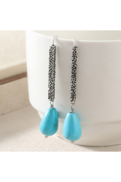 Choice A960-1 Bohemian Style Synthetic Turquoise Long Drop Earrings Exquisite...