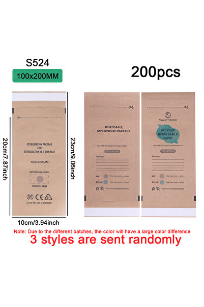 Choice3 S524-100x200mm-200pc 50/100/200Pcs Kraft Paper Cleaning Bag Self-Seal...