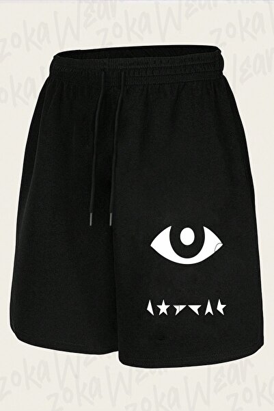 ZOKAWEAR شورت مطبوع بتصميم ديفيد باوي v2 للجنسين