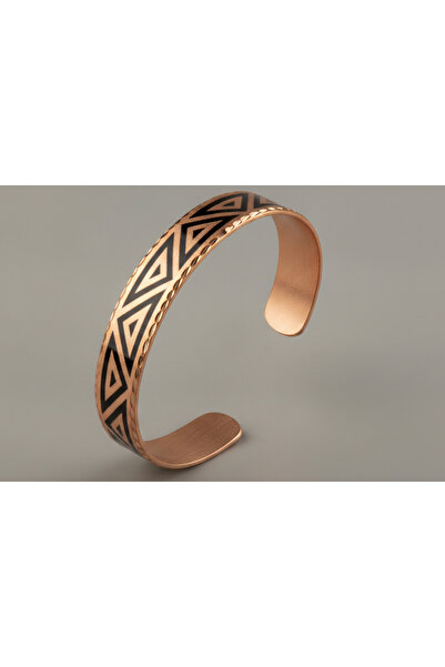 Erol Bakır Copper Triangle Geometric Motif Adjustable Clamp Bracelet