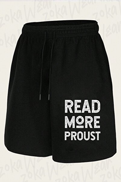 ZOKAWEAR Unisex Σορτς με στάμπα σχεδίου Read More Proust Marcel