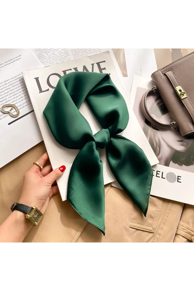 Choice4 وشاح حريري ساتان للنساء مقاس 70×70 سم، طراز FJ419-14-A0227، بألوان صل...
