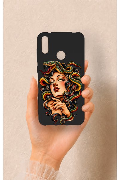 Vip Case Huawei Y7 2019 Compatible Medusa Patterned Silicone Case