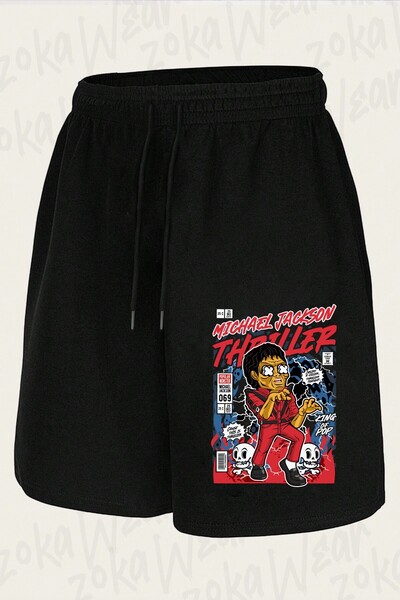 ZOKAWEAR Unisex Σορτς με στάμπα Michael Jackson Thriller Design