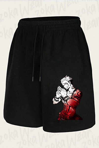 ZOKAWEAR Unisex Jujutsu Kaisen Sukuna Ryomen3 Σορτς με στάμπα σχεδίου