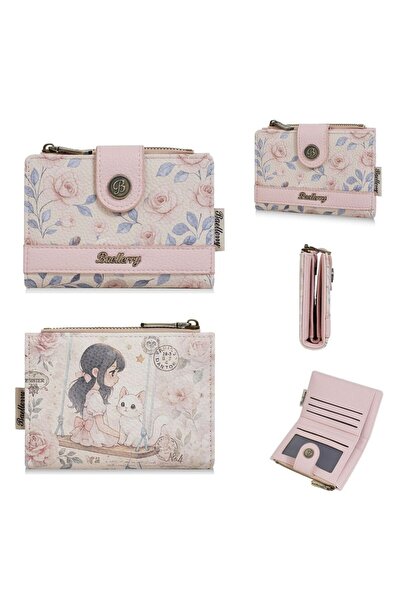 Choice Light Pink Baellerry Women's Short Wallet Large Capacity Zipper Buckle...