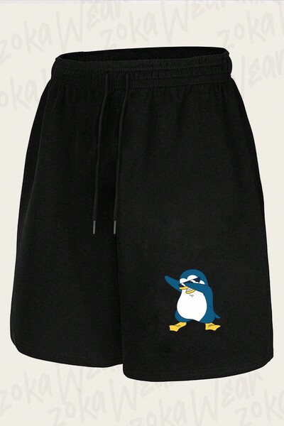 ZOKAWEAR Unisex Dancing Fun Penguin Design Printed Shorts