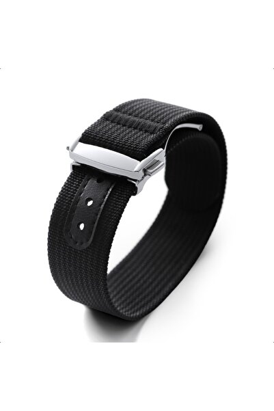 Choice15 Silver Buckle 20mm Black Nylon Canvas Straps Watchband for Tudor for...