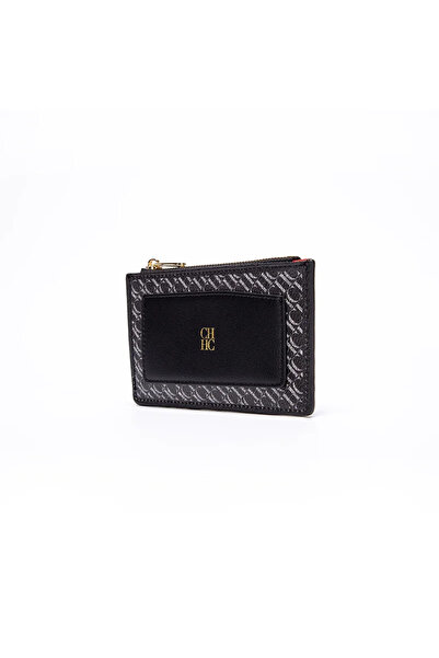 Choice6 CA5-C33-BLACK CH Embossed PU Leather Card Holder Women Zipper Coin Pu...