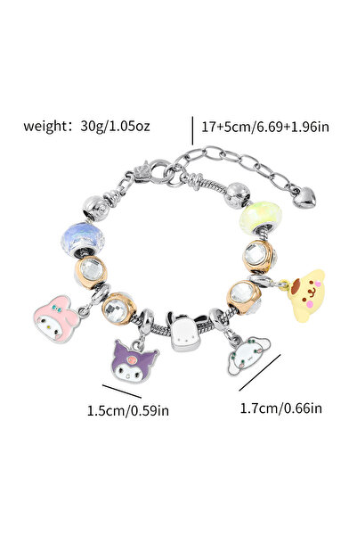 Choice Hot Stamping Sanrio Characters Charm Bracelet - Zinc Alloy Beaded with...