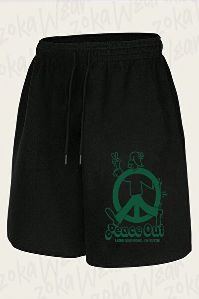 ZOKAWEAR Unisex Peace Out Design Printed Shorts